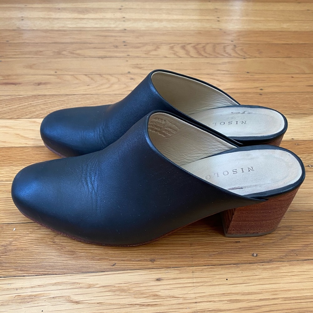 Nisolo Paloma Mule Black Leather Size 7